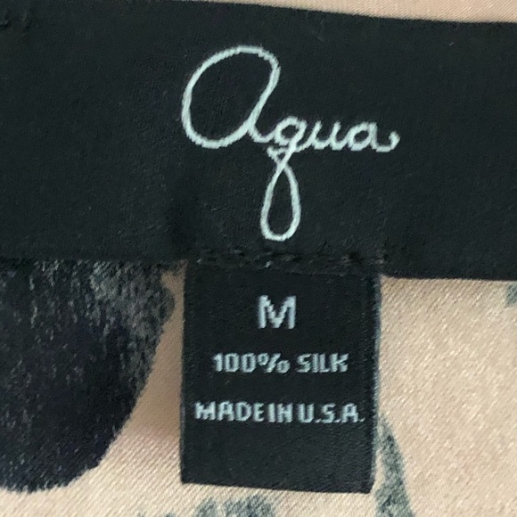 Aqua Silk Tank Top Tiered Hem Medium Black Peach - Picture 2 of 7